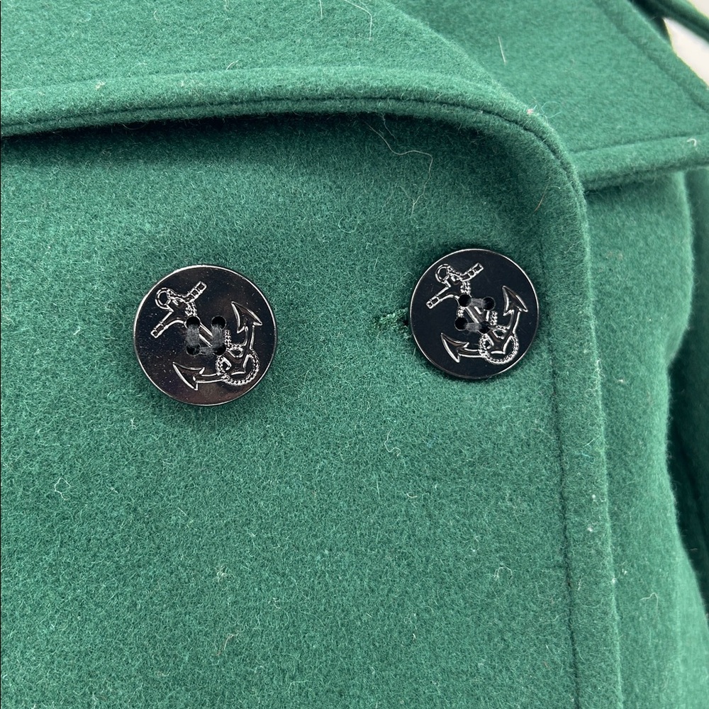 VTG Fidelity Green Wool Peacoat Women XS Military Double Breasted Made USA - Picture 10 of 15